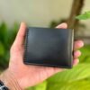 leather Bifold wallet black back