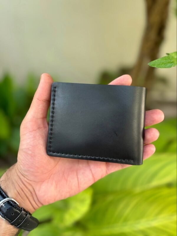 leather Bifold wallet black back