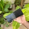 leather Bifold wallet balck open