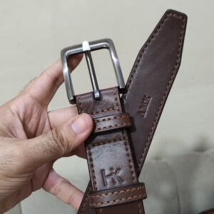 Hand stitched leather belt